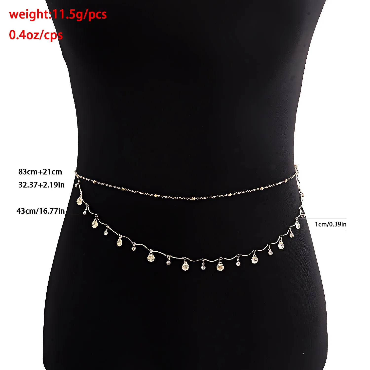 Simple Shell Sequin Rhinestone Waist Chain DP25A816