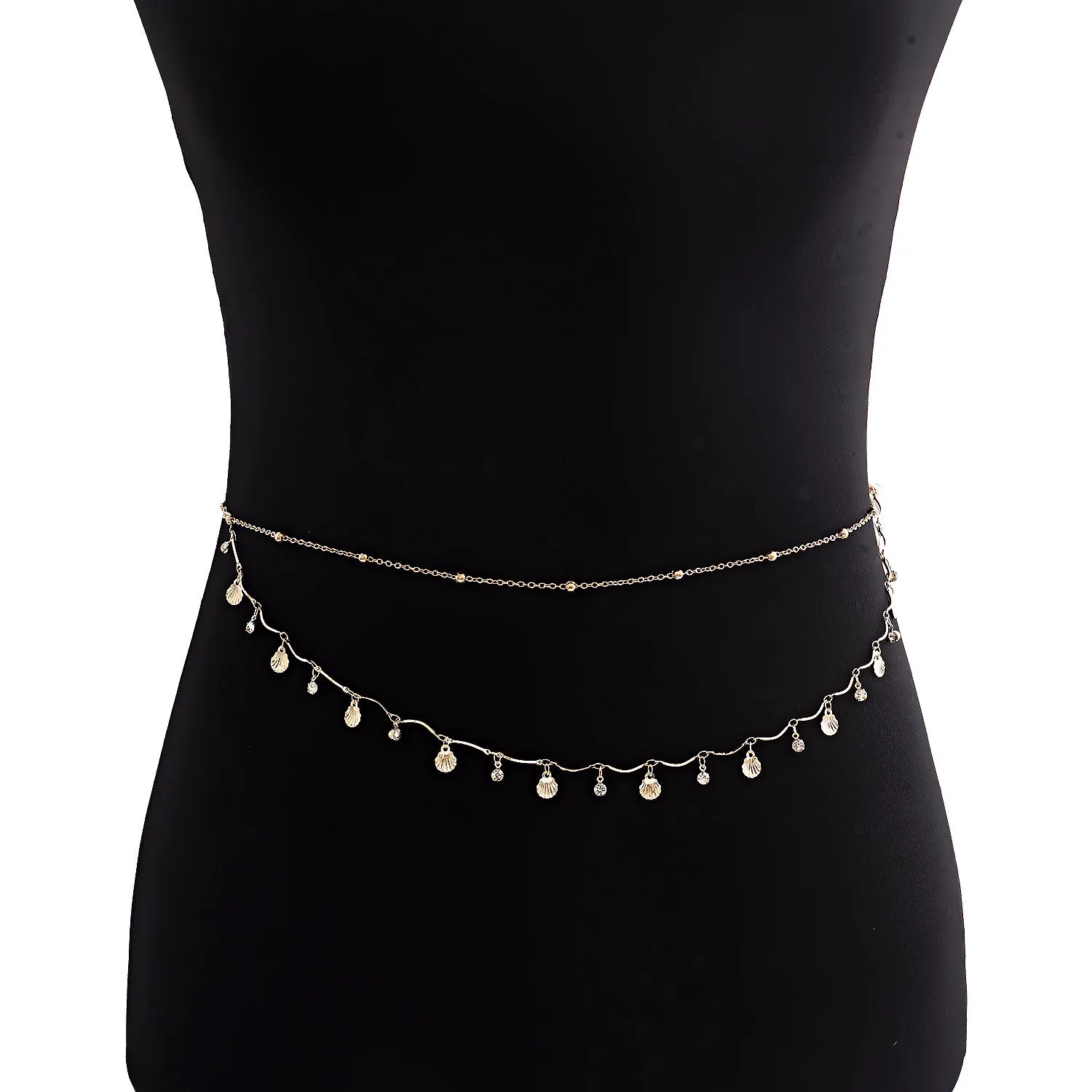 Simple Shell Sequin Rhinestone Waist Chain DP25A816