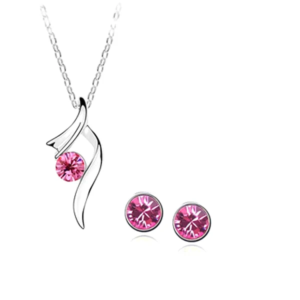Simple Stone Wave Pendant Set