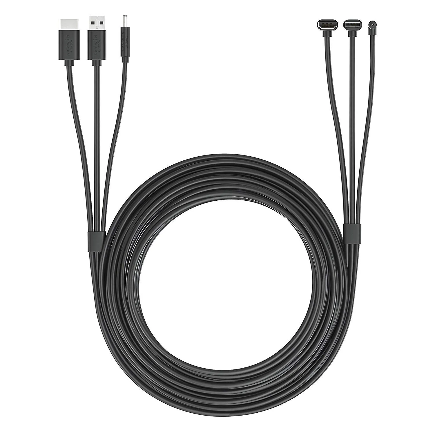 Skywin 3-in-1 Flat HTC Vive Compatible Cable - Replacement 3-in-1 Connection Cable for HTC Vive Headset and Linkbox (5 Meters / 16 Feet)
