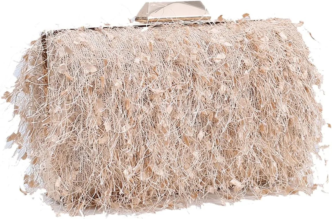 Small Clutch Purses for Women Fluffy Evening Bag