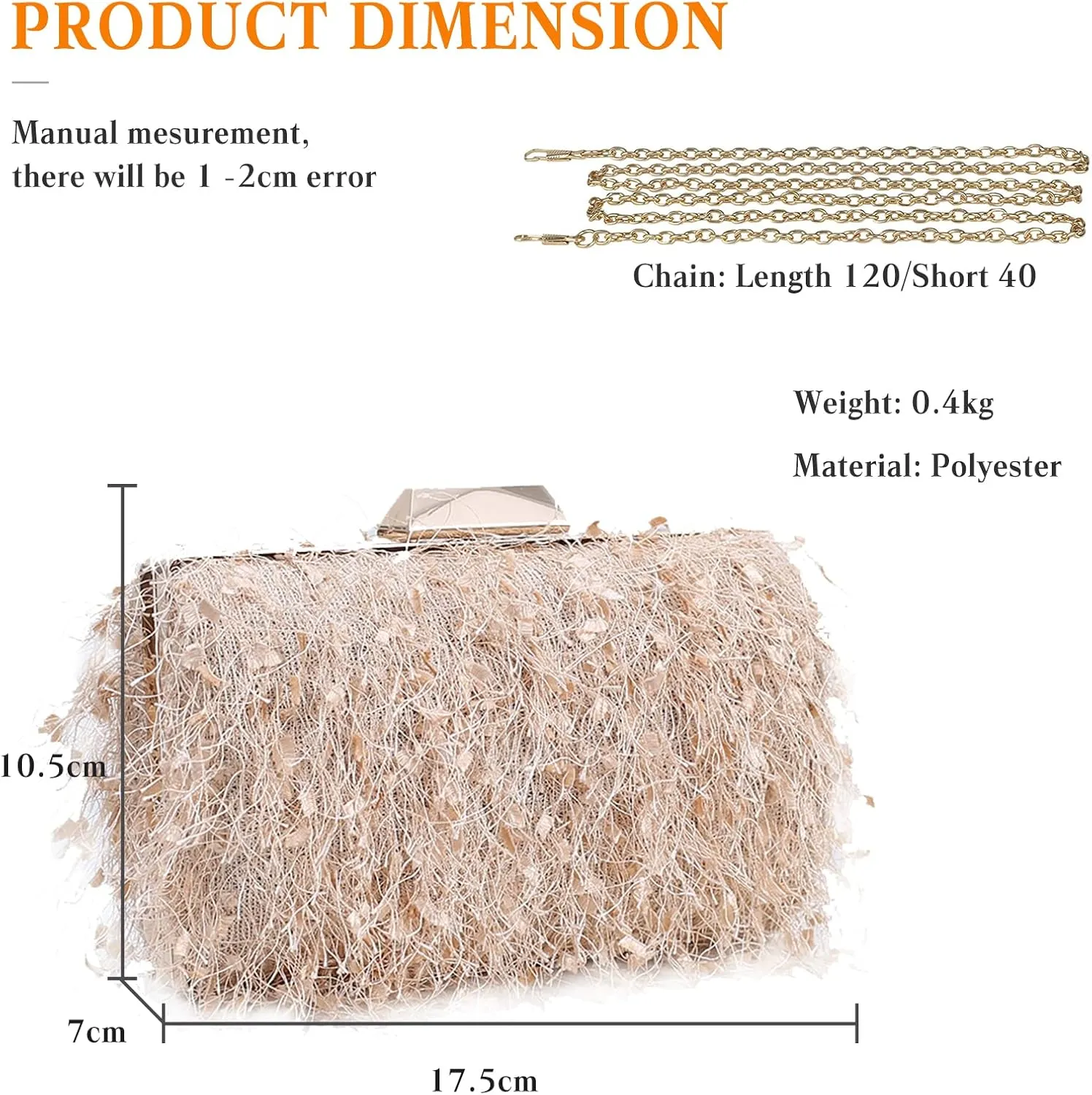 Small Clutch Purses for Women Fluffy Evening Bag