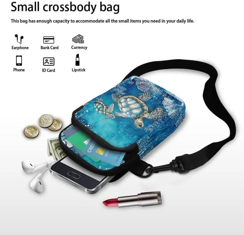 Small Crossbody Bags for Women, Rustic Floral Fruits Print Mini Cell Phone Purses with Crossbody Strap Shoulder Bag
