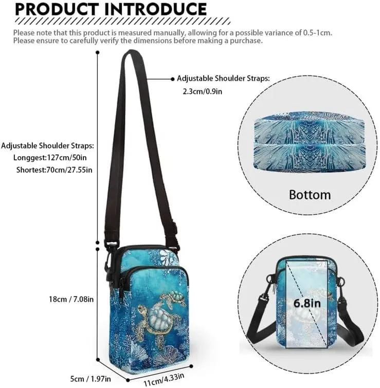 Small Crossbody Bags for Women, Rustic Floral Fruits Print Mini Cell Phone Purses with Crossbody Strap Shoulder Bag