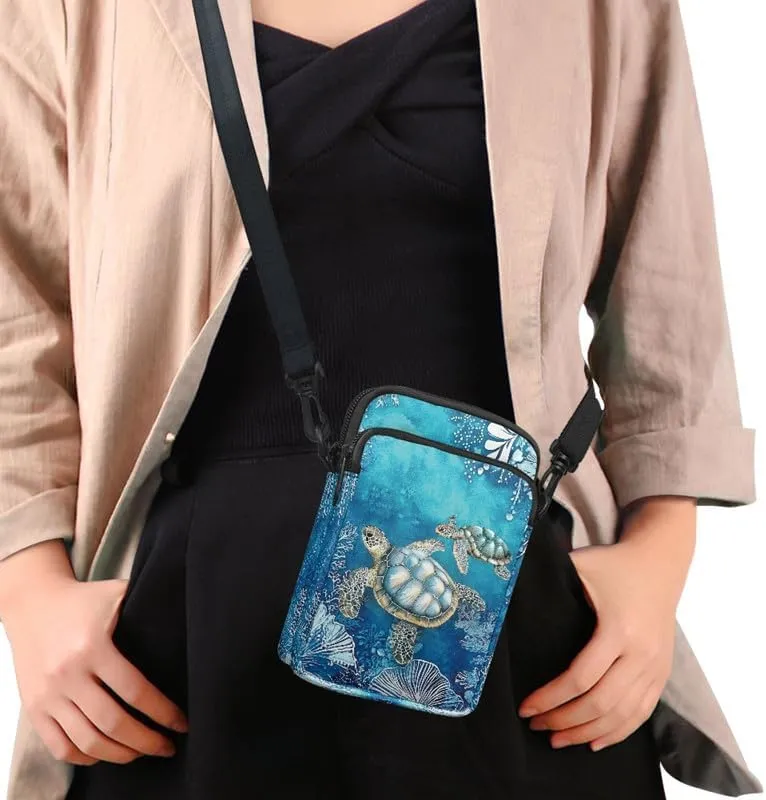 Small Crossbody Bags for Women, Rustic Floral Fruits Print Mini Cell Phone Purses with Crossbody Strap Shoulder Bag