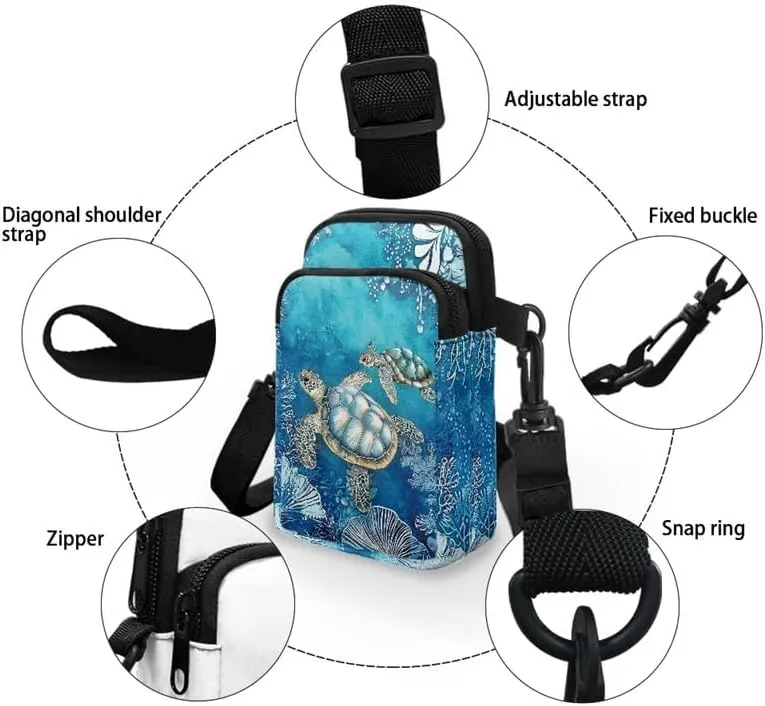 Small Crossbody Bags for Women, Rustic Floral Fruits Print Mini Cell Phone Purses with Crossbody Strap Shoulder Bag