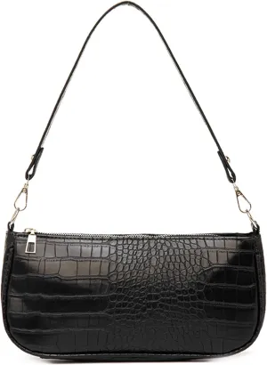 Small Shoulder Bags for Women Retro Classic Tote Purse Handbag Crocodile Pattern Clutch