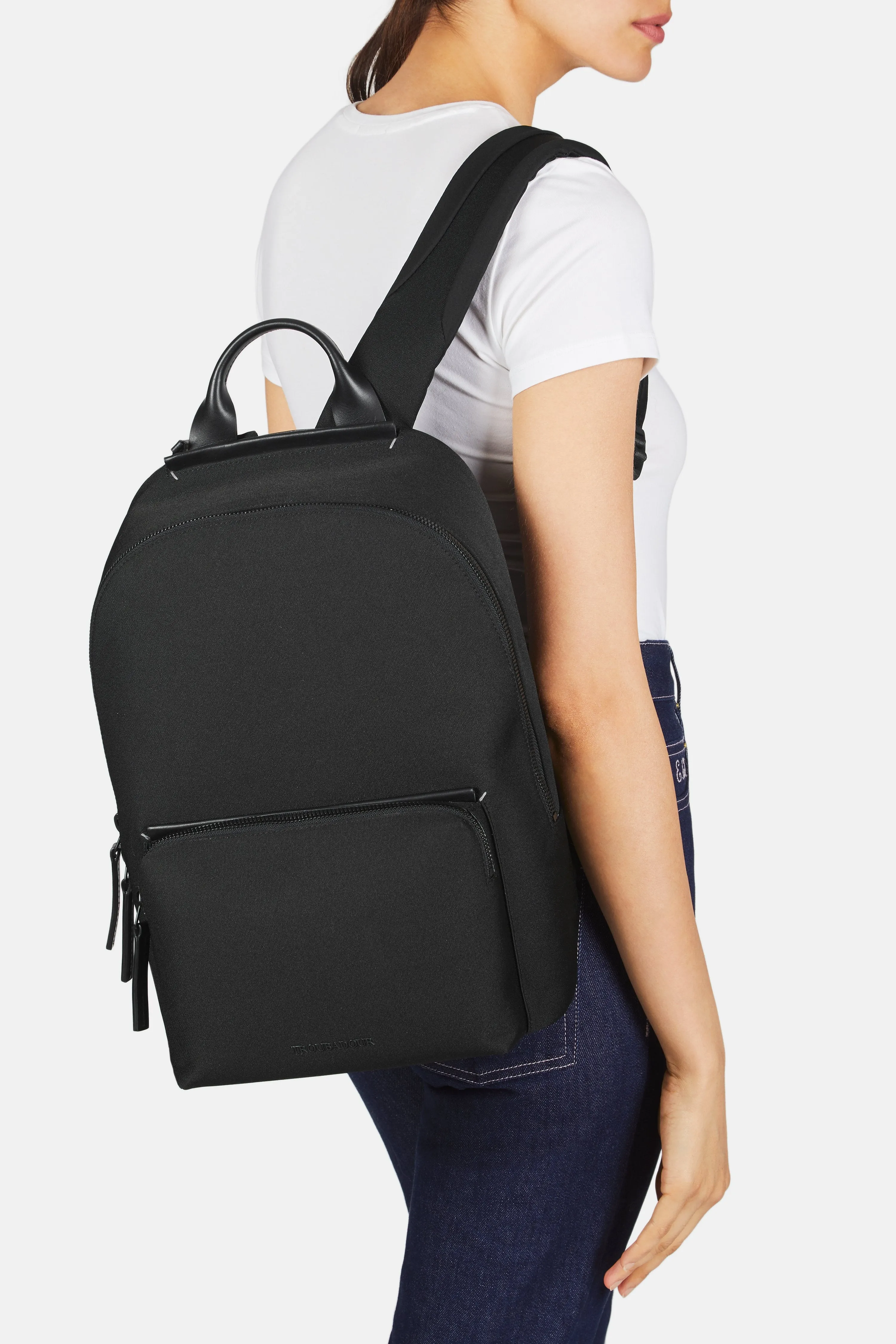 Small Ziptop Rucksack - Black Nylon