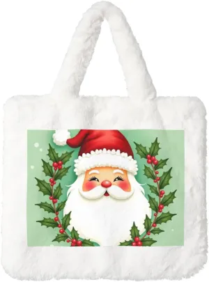 Soft Faux Fur Shoulder Tote Bag for Women Plush Handbag Purse Furry Top Handle Bag