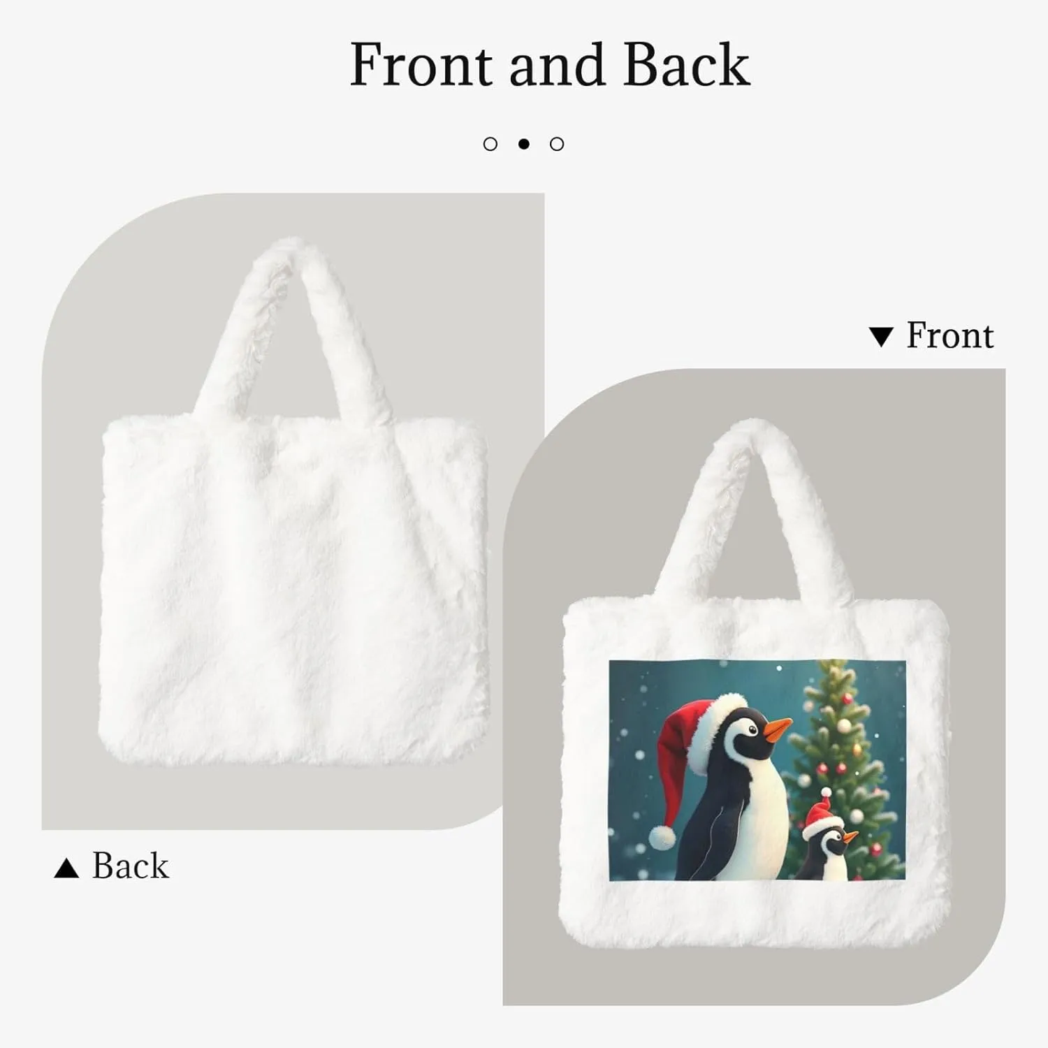 Soft Faux Fur Shoulder Tote Bag for Women Plush Handbag Purse Furry Top Handle Bag