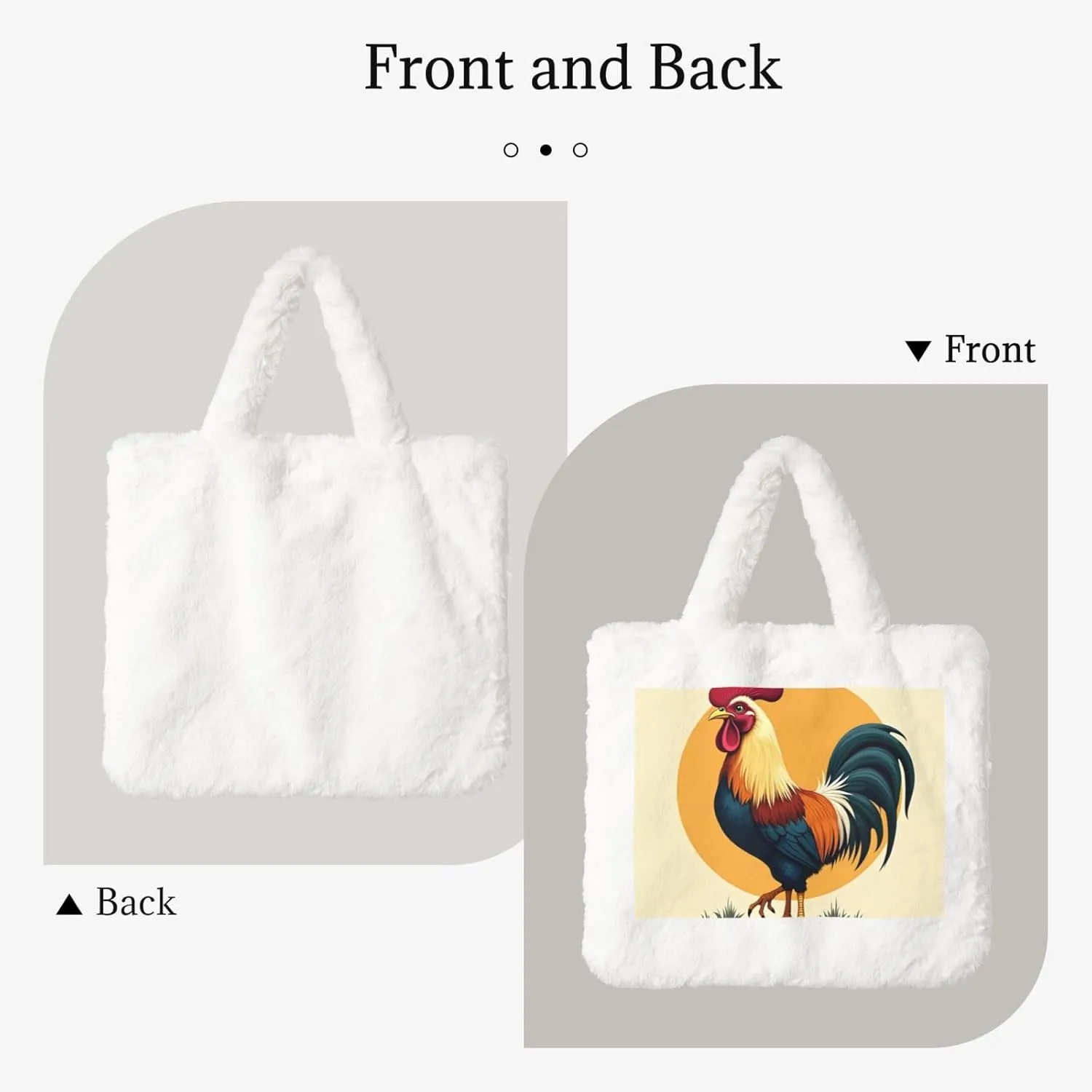 Soft Faux Fur Shoulder Tote Bag for Women Plush Handbag Purse Furry Top Handle Bag