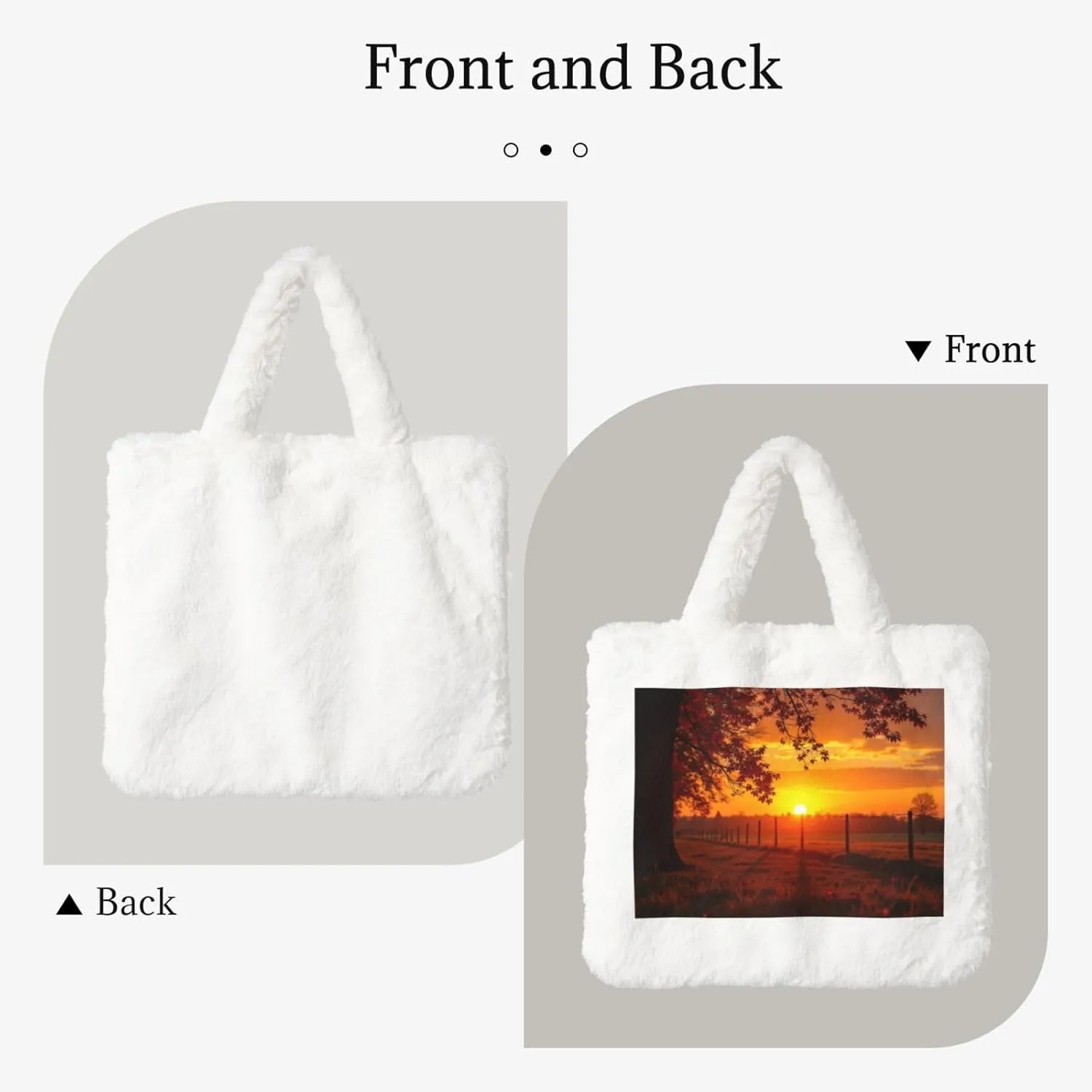 Soft Faux Fur Shoulder Tote Bag for Women Plush Handbag Purse Furry Top Handle Bag