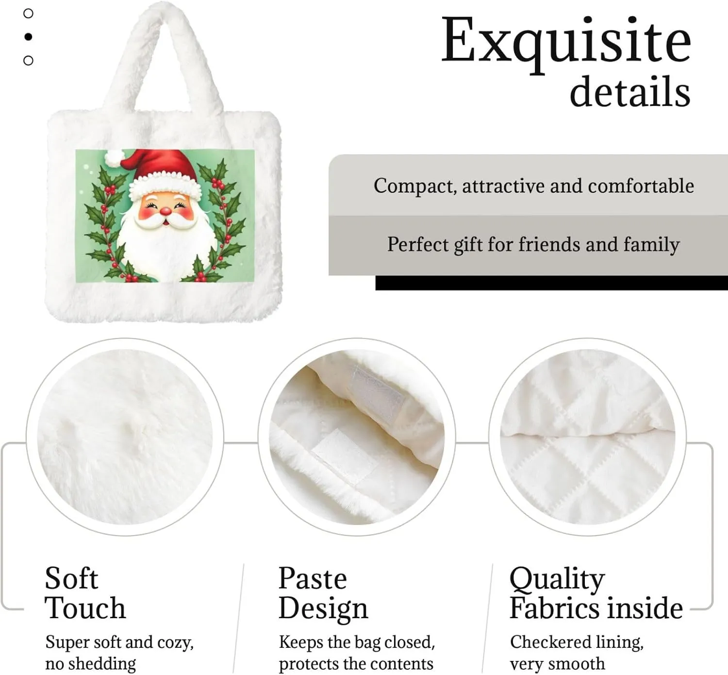 Soft Faux Fur Shoulder Tote Bag for Women Plush Handbag Purse Furry Top Handle Bag