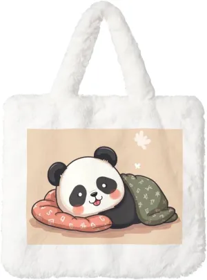 Soft Faux Fur Shoulder Tote Bag for Women Plush Handbag Purse Furry Top Handle Bag