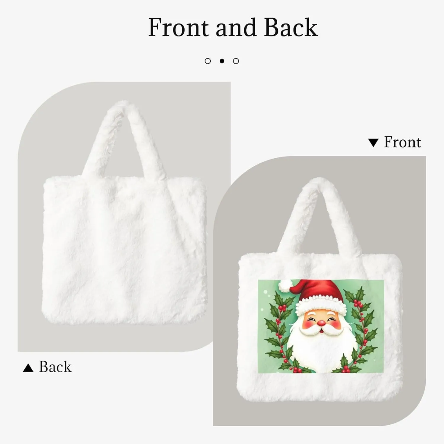Soft Faux Fur Shoulder Tote Bag for Women Plush Handbag Purse Furry Top Handle Bag