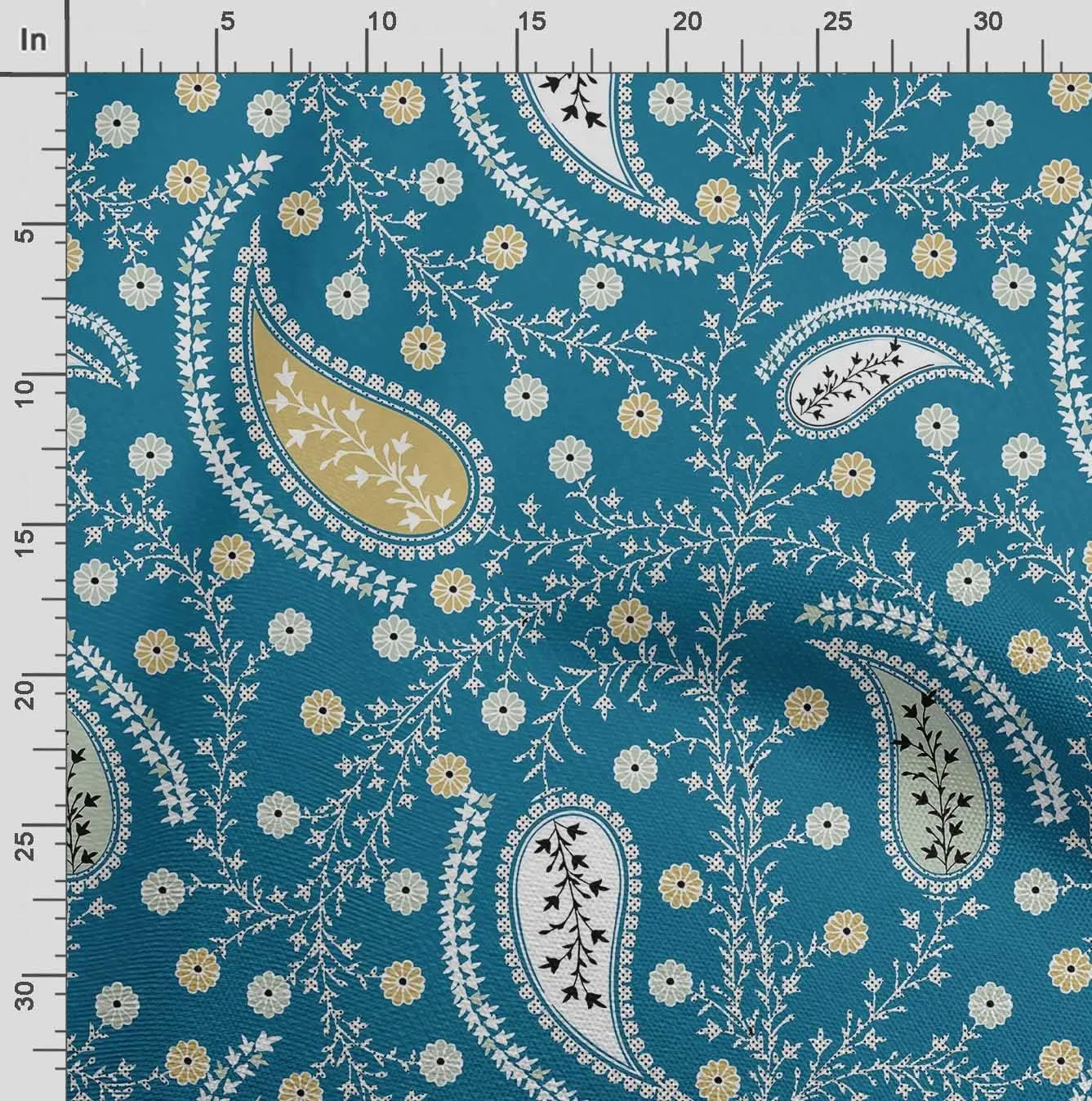Soimoi Heavyweight Cotton Canvas Fabric Material - 56 Inch Wide, Blue - Asian Print, Ideal for Making Durable Tote Bags, Backpacks, Jackets, Upholstery, Cushions, Outdoor Furniture Covers, 1 Yard