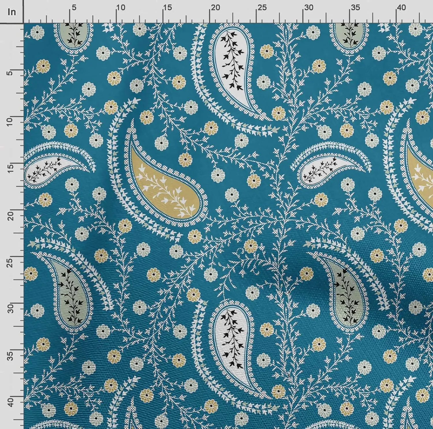 Soimoi Heavyweight Cotton Canvas Fabric Material - 56 Inch Wide, Blue - Asian Print, Ideal for Making Durable Tote Bags, Backpacks, Jackets, Upholstery, Cushions, Outdoor Furniture Covers, 1 Yard