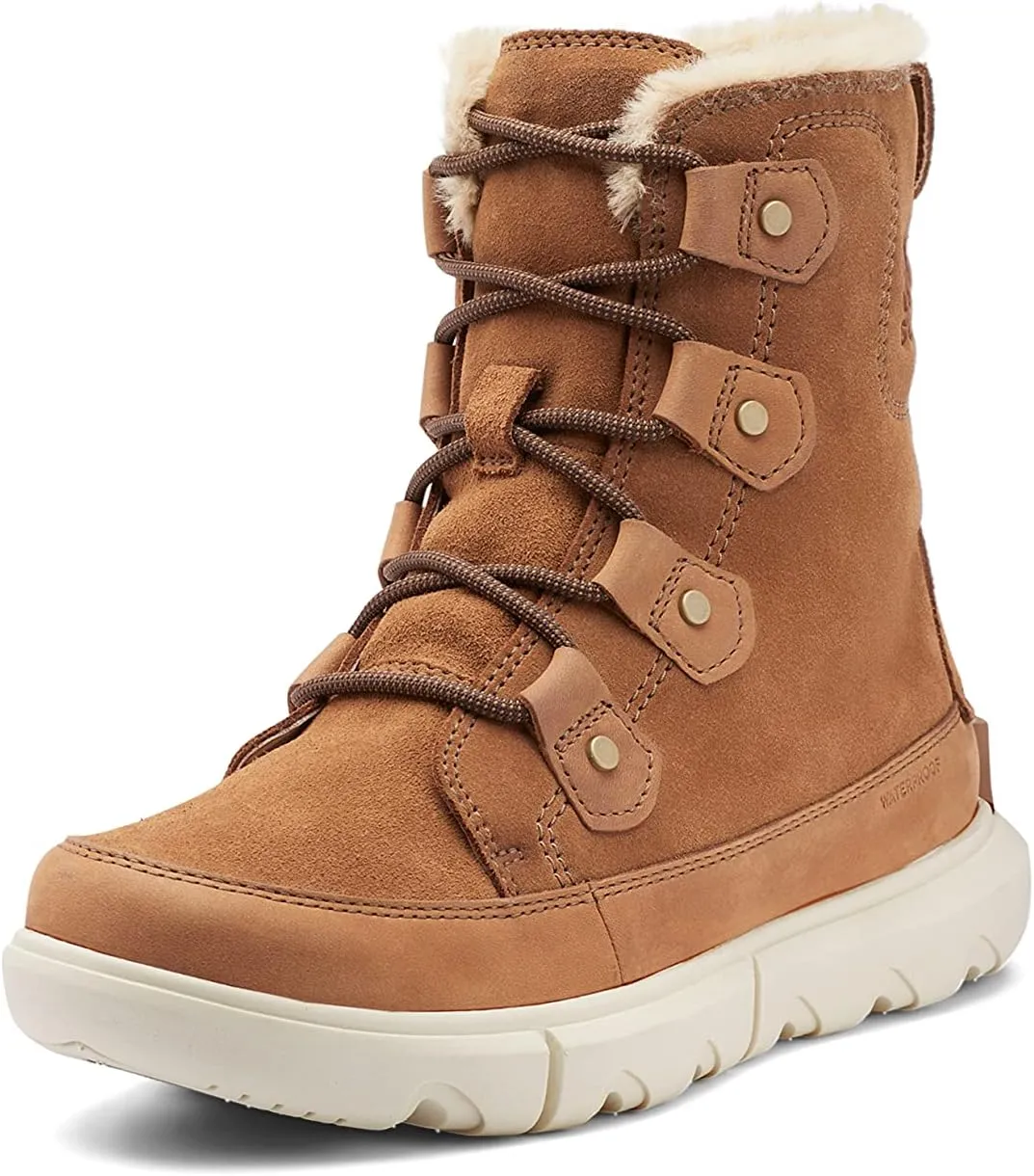 Sorel Women's Explorer II Joan Faux Fur Waterproof Boot - Velvet Tan, Fawn - Size 6