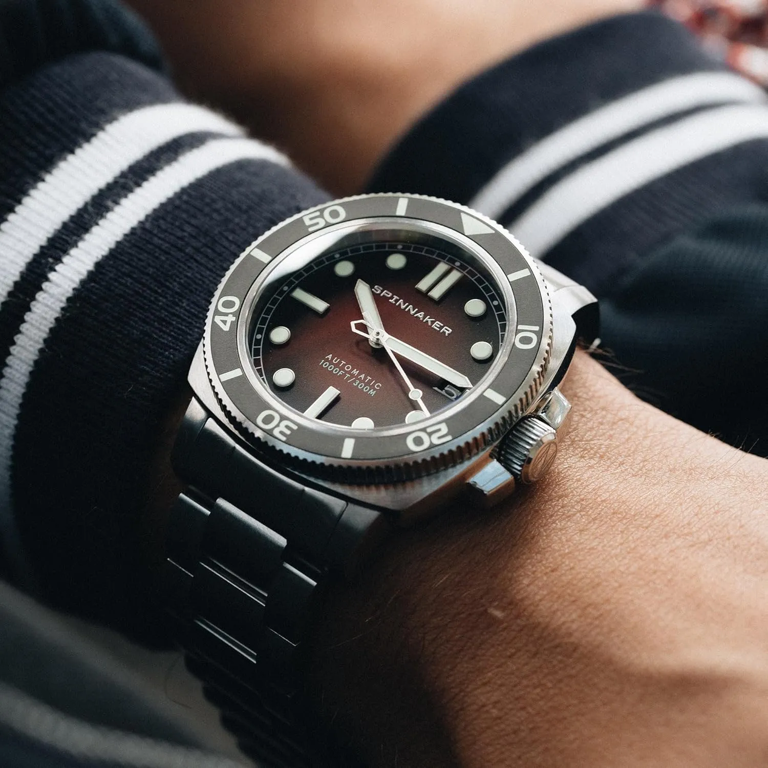 Spinnaker Men's 42mm Hull Diver Automatic Watch with Solid Stainless Steel Bracelet SP-5088
