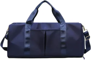 Sports Duffel Bags Dry Wet Black Gym Bag Women Shoe Compartment Training Yoga Sac De Sport Bags For Fitness(Navy)