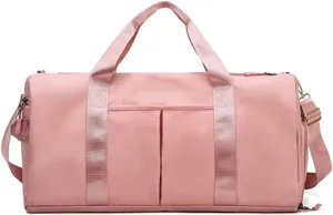 Sports Duffel Bags Dry Wet Black Gym Bag Women Shoe Compartment Training Yoga Sac De Sport Bags For Fitness(Pink)