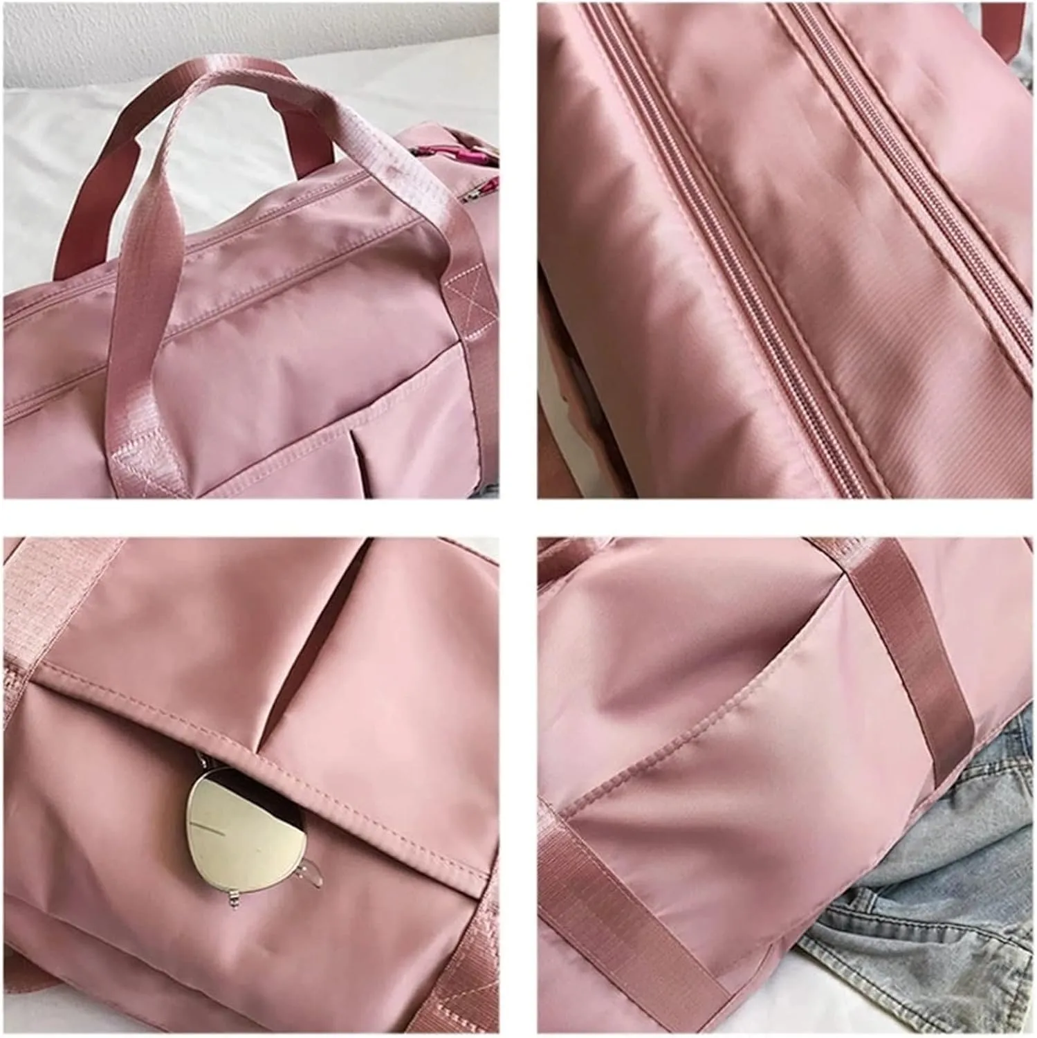 Sports Duffel Bags Dry Wet Black Gym Bag Women Shoe Compartment Training Yoga Sac De Sport Bags For Fitness(Pink)