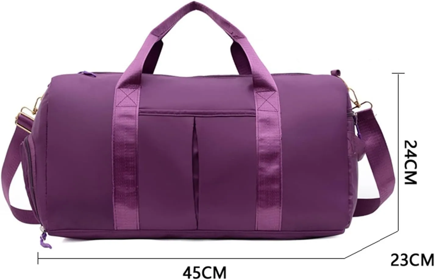 Sports Duffel Bags Sports Gym Bags Outdoor Waterproof Nylon Men Women Training Fitness Travel Handbag Yoga Mat Sport Bag with Shoes Compartment(Black)