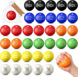 Sratte 35 Set Motivational Stress Balls Colorful Inspirational Stress Relief Balls for Adults Kids Hand Exercise Anxiety Vet Tech Week Gifts