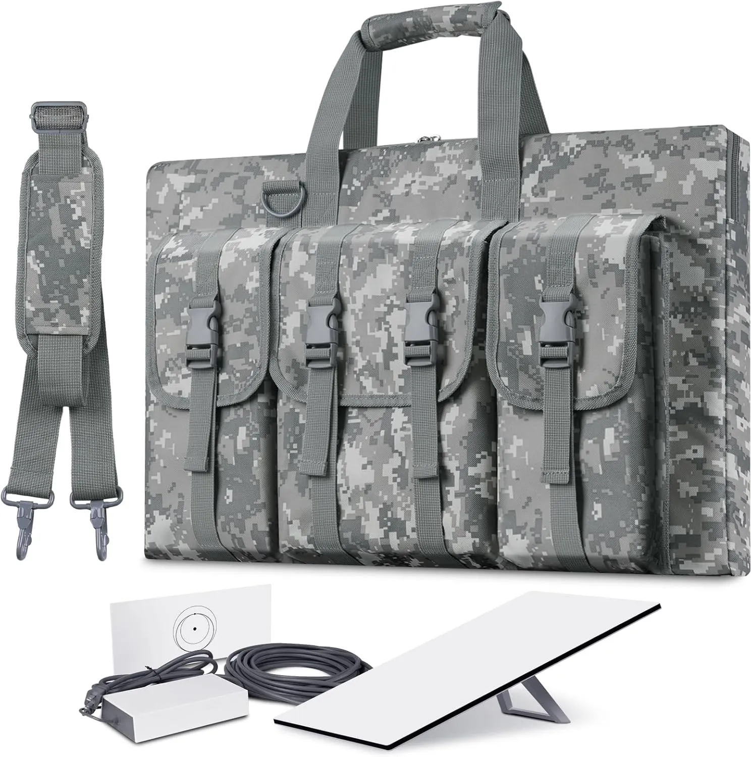 Starlink Case Gen 3 Travel bag for Starlink V3 dish antenna and all accessories,(Camouflage, large space, padding) Separate storage pocket Star link parts hand-held shoulder bag for Car,RV,Camping