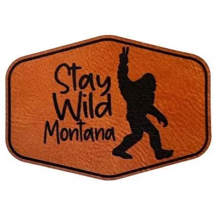 Stay Wild Montana Rawhide Hexagon Patch