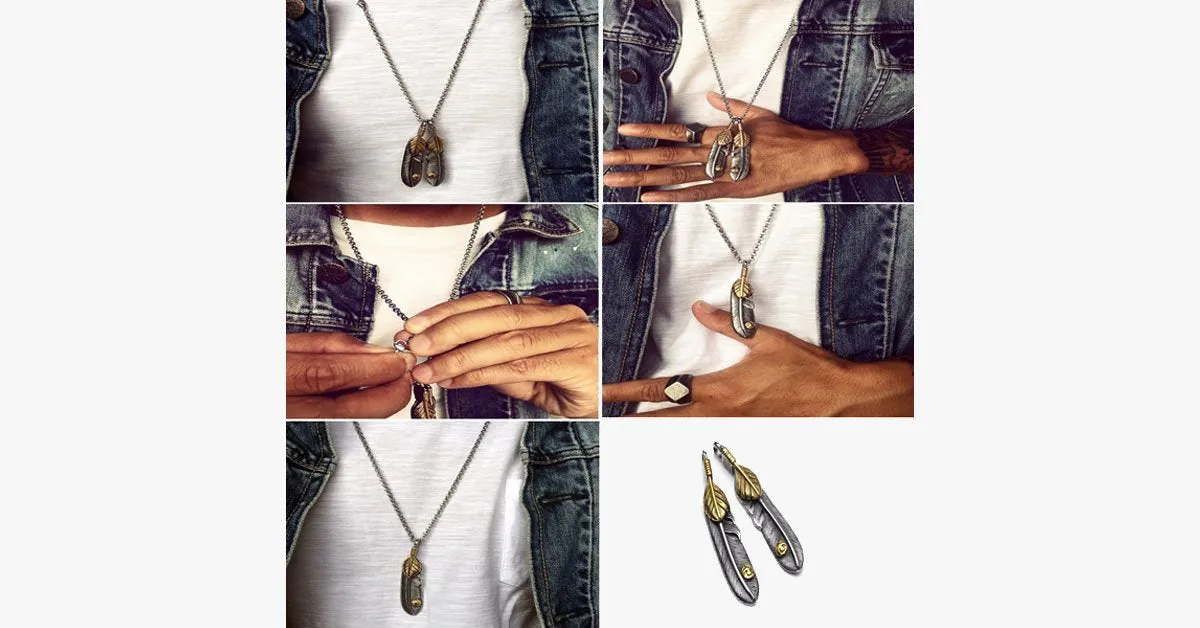 Steel Stainless Feather Pendant Knowledgeable staff Streamlined shipping Double