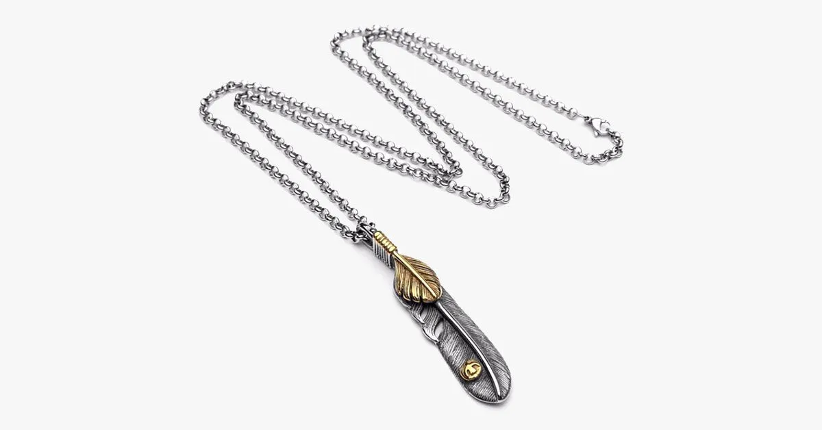Steel Stainless Feather Pendant Knowledgeable staff Streamlined shipping Double