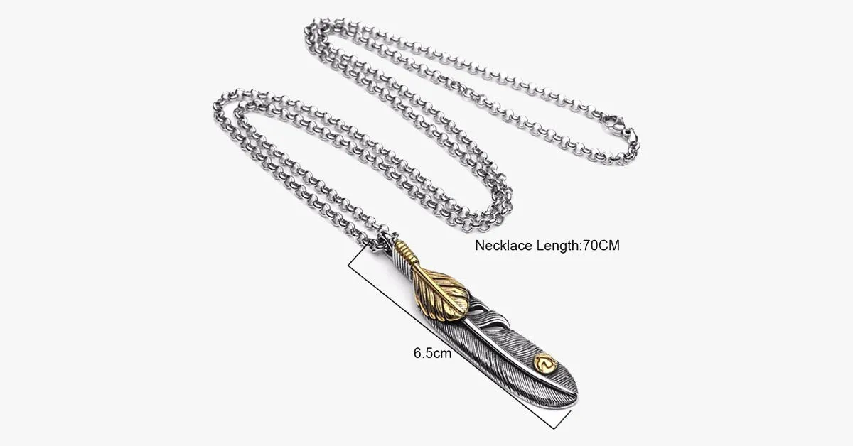 Steel Stainless Feather Pendant Knowledgeable staff Streamlined shipping Double