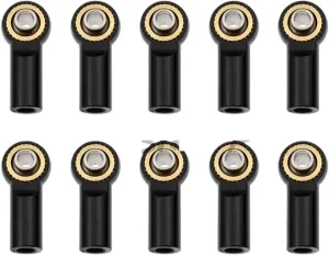 Steering Linkage Servo Link 10Pcs Metal M3 Aluminum Link Tie Rod End Ball Joint 110 RC Car Crawler AXIAL SCX10 D90 D110 Fit for Tamiya Racing Direction Pull Rod Steering Pull (Color : Black)