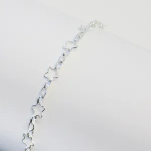 Stella Permanent Jewelry Chain, Star Design, Alternating Oval Links, Available in Gold Filled and Sterling Silver