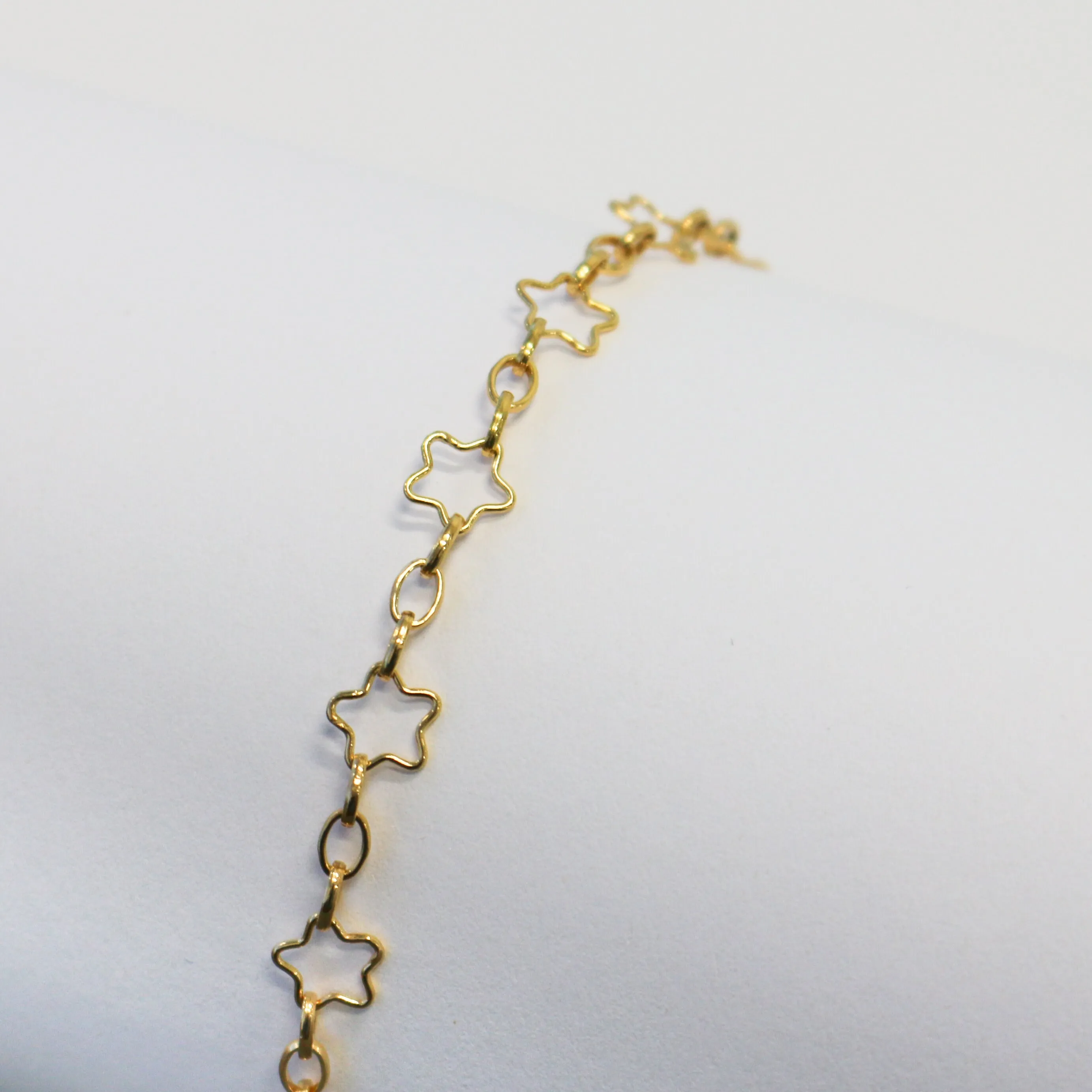 Stella Permanent Jewelry Chain, Star Design, Alternating Oval Links, Available in Gold Filled and Sterling Silver