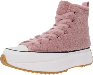 Steve Madden Womens Shaft Faux Fur Fashion Sneakers Pink 9 Medium (B,M)