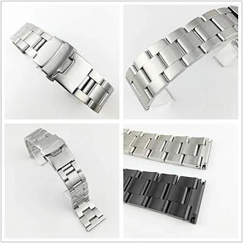 strap replacement band 24mm 26mm straps double lock buckle steel strap metal