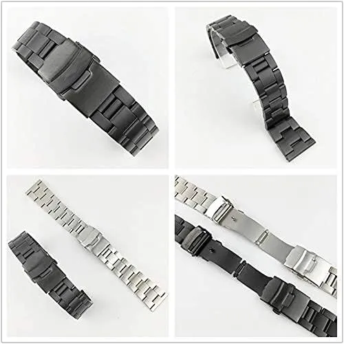 strap replacement band 24mm 26mm straps double lock buckle steel strap metal
