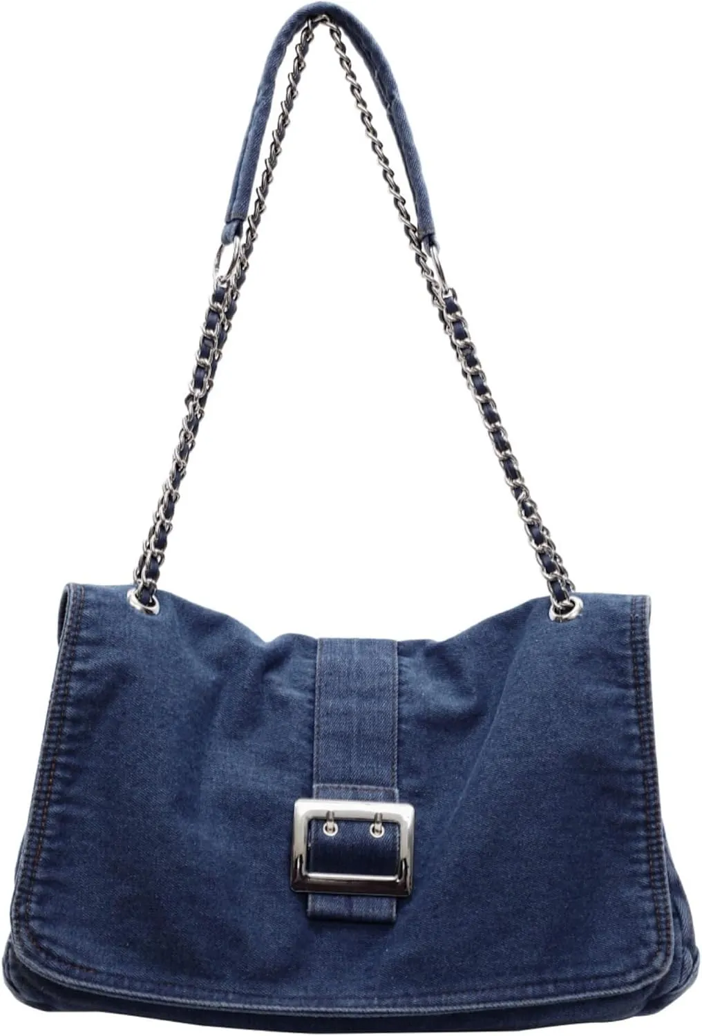 Stylish Denim Tote Bag for Women, Jean Purse Designer Handbag with Adjustable Strap