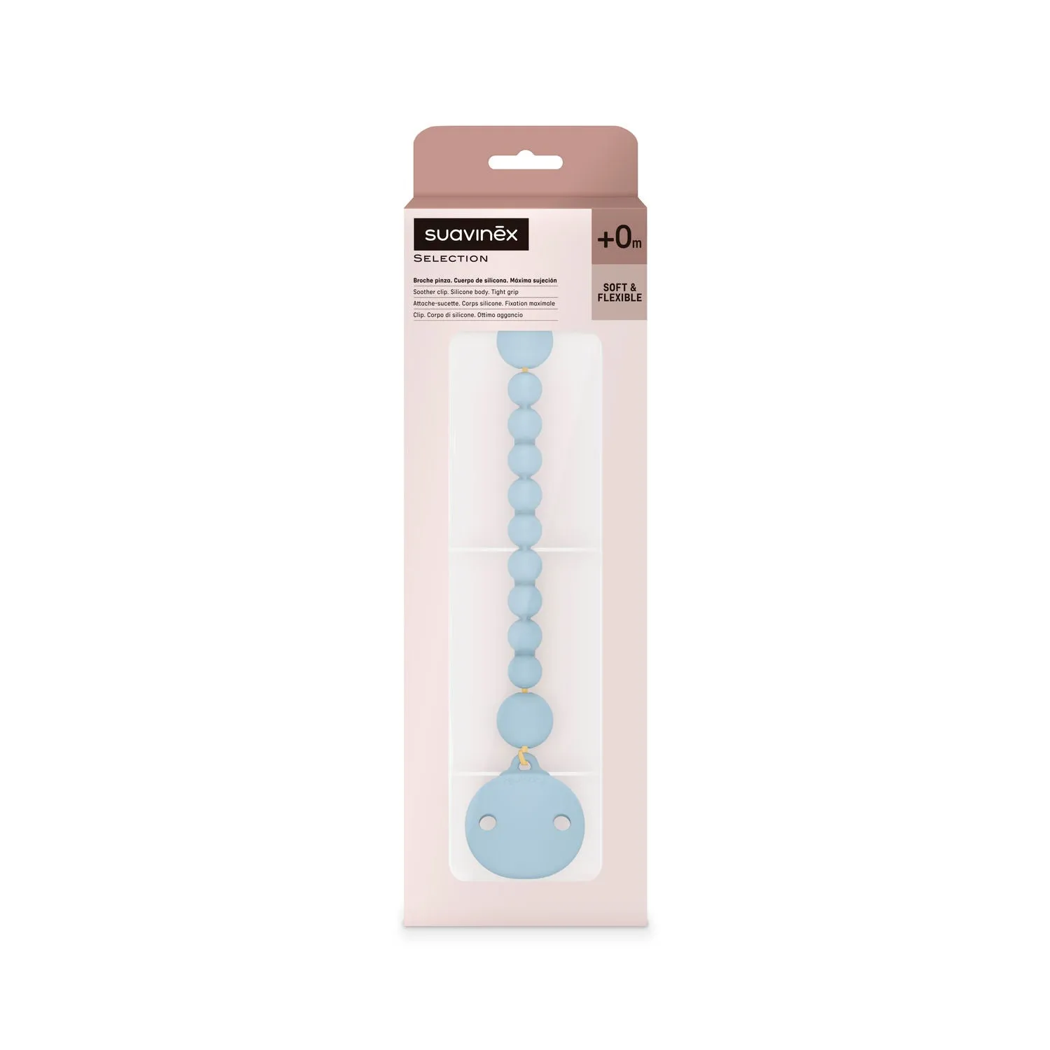 Suavinex Colour Essence Silicone Bobble Soother Clip - Blue