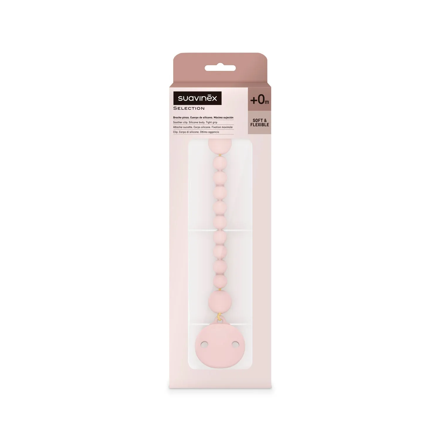 Suavinex Colour Essence Silicone Bobble Soother Clip - Nude