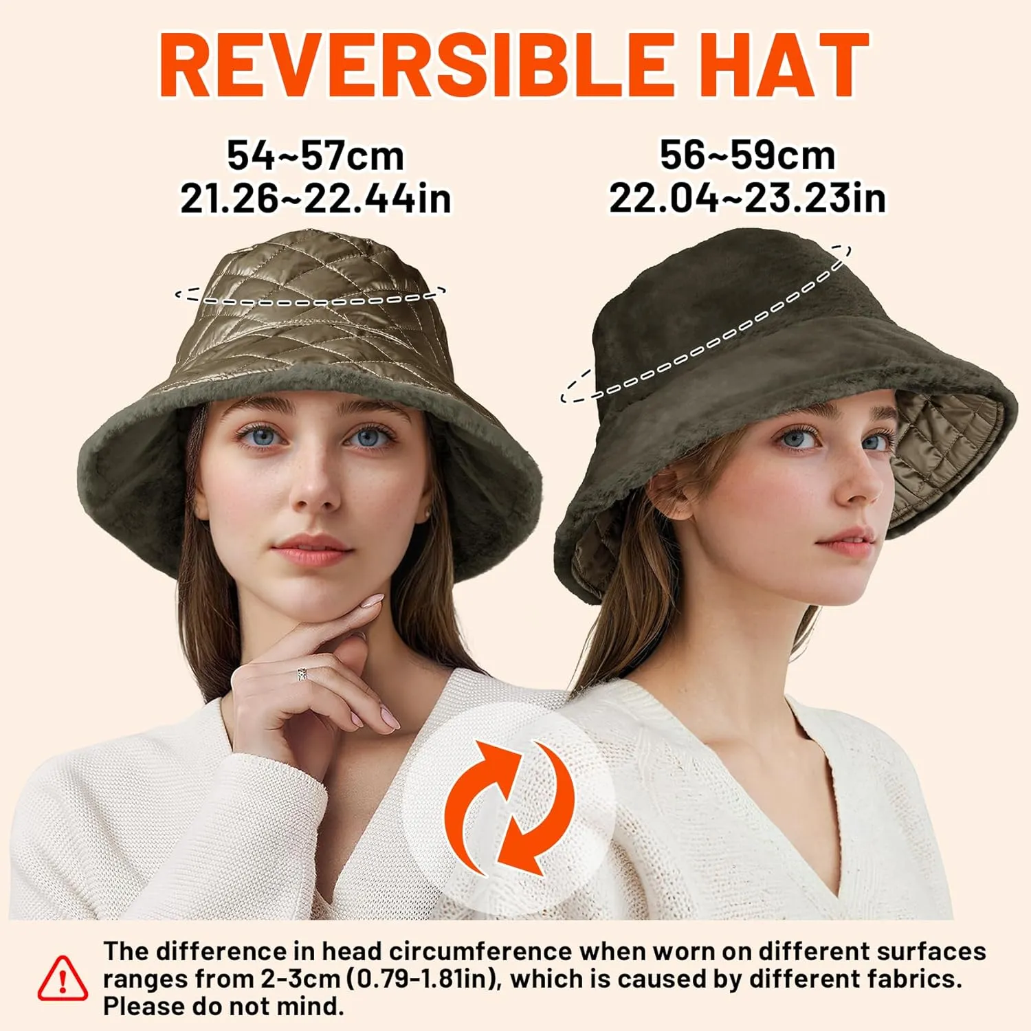 Sukeen Winter Bucket Hat for Women Faux Fur Warm Hat Trendy Reversible Hats Windproof Fluffy Fisherman Cap for Outdoor