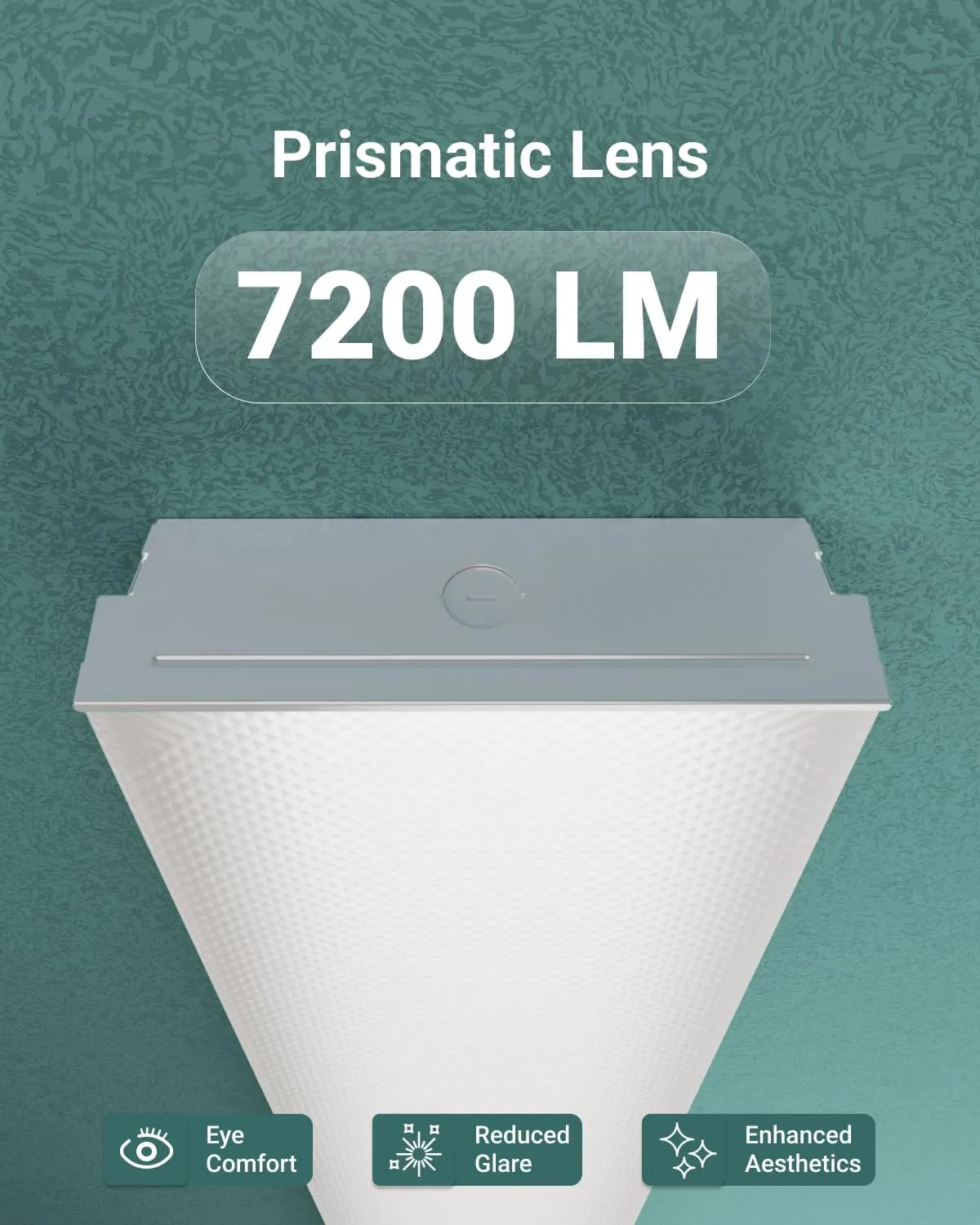 Sunco Garage Lighting, LED Shop Lights for Workshop 4ft, 8 Inch Width Warehouse Industrial Prisma Wraparound, 7200 LM, 60W, Selectable CCT 4000K/5000K/6000K, 120V-277V, Non-Dimmable ETL 2 Pack