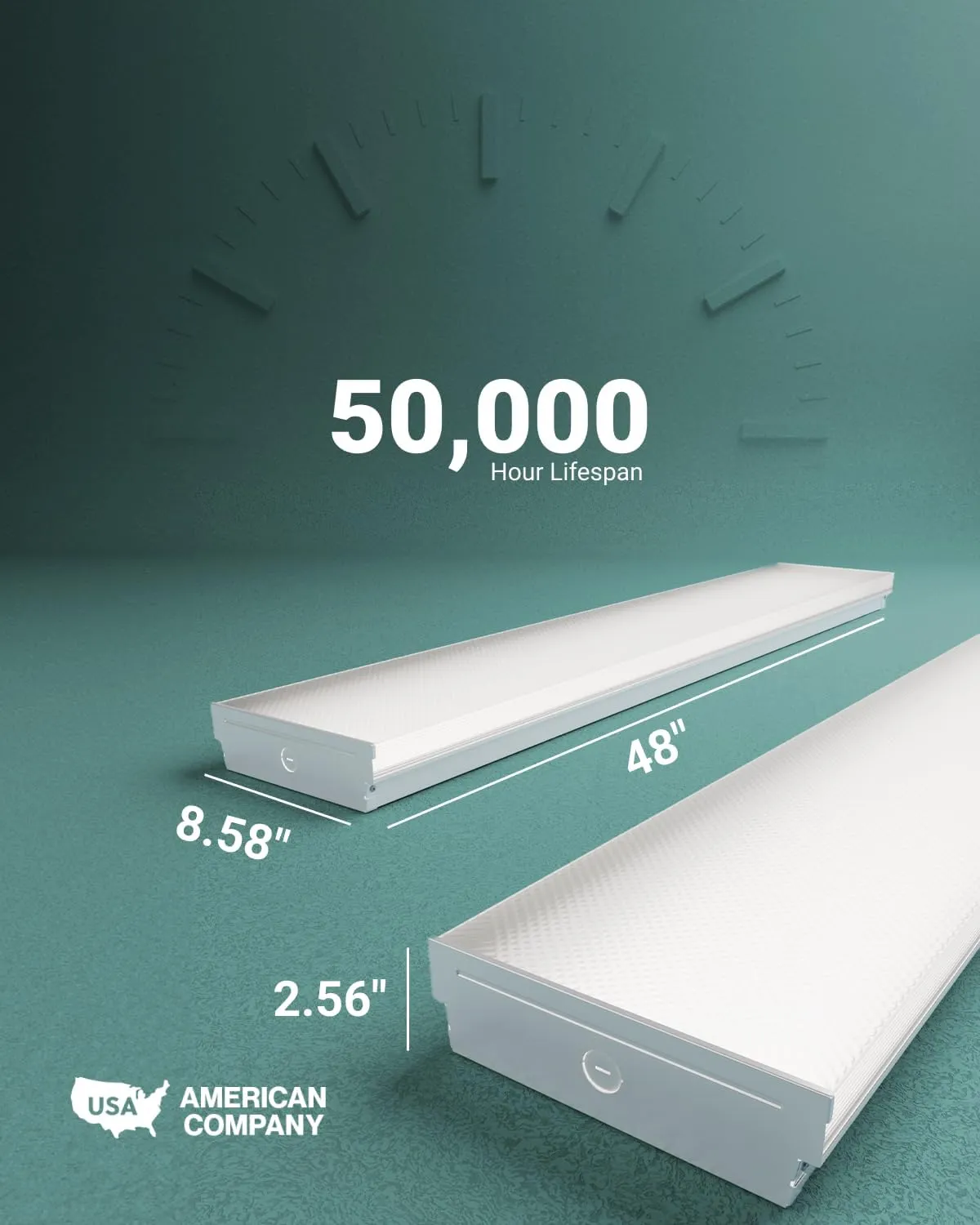 Sunco Garage Lighting, LED Shop Lights for Workshop 4ft, 8 Inch Width Warehouse Industrial Prisma Wraparound, 7200 LM, 60W, Selectable CCT 4000K/5000K/6000K, 120V-277V, Non-Dimmable ETL 2 Pack