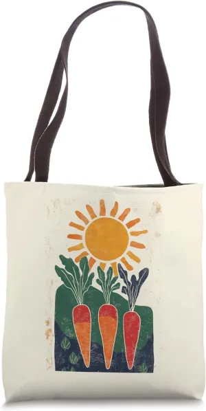 Sunlit Carrots Rustic Vegetable Garden Art Organic Gardening Tote Bag