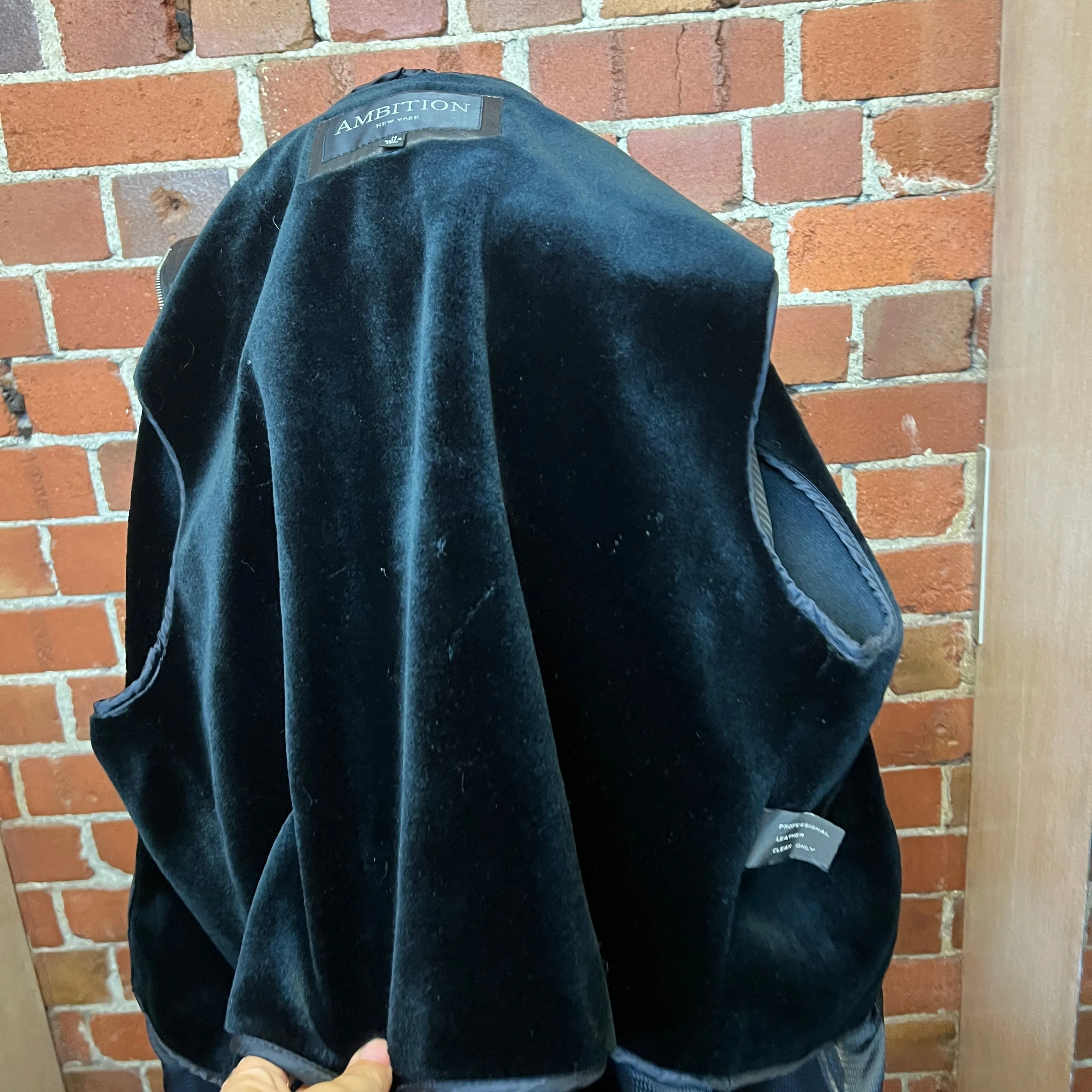 SUPERSOFT Leather coat with removable fur hood