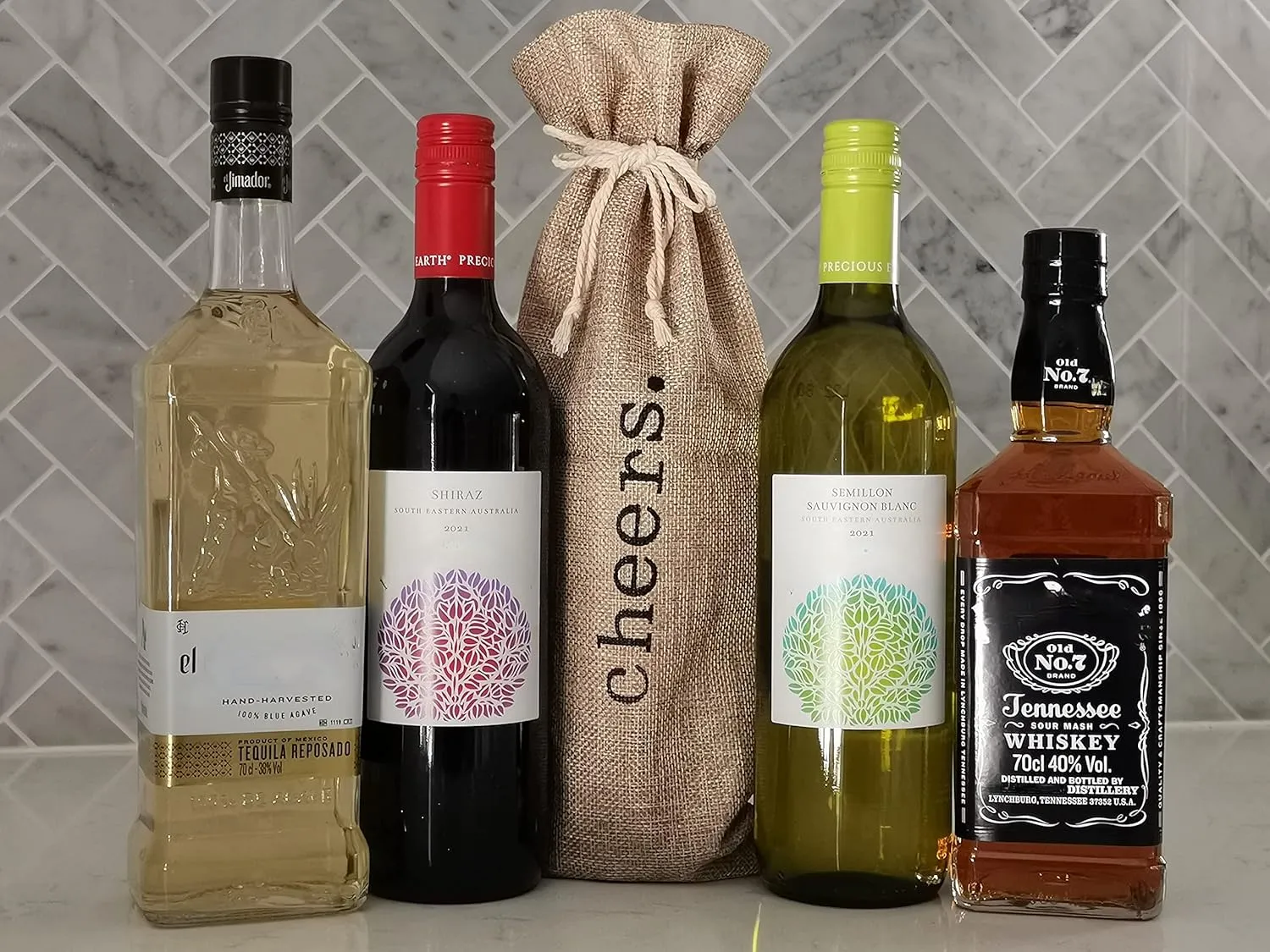 Supply Friend Burlap Wine Bag - 12 Jute Wine Bottle Gift Bags with Drawstring and Cheers Print for Party Favors, Wedding, Birthday, Housewarming, Christmas, Holiday & Wine Tasting Party