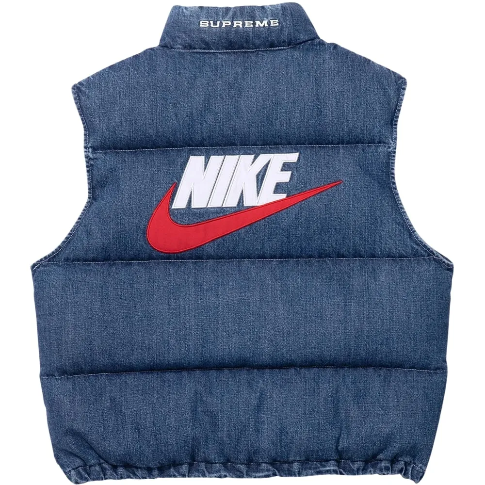 SUPREME x NIKE  Denim Puffer Vest Indigo