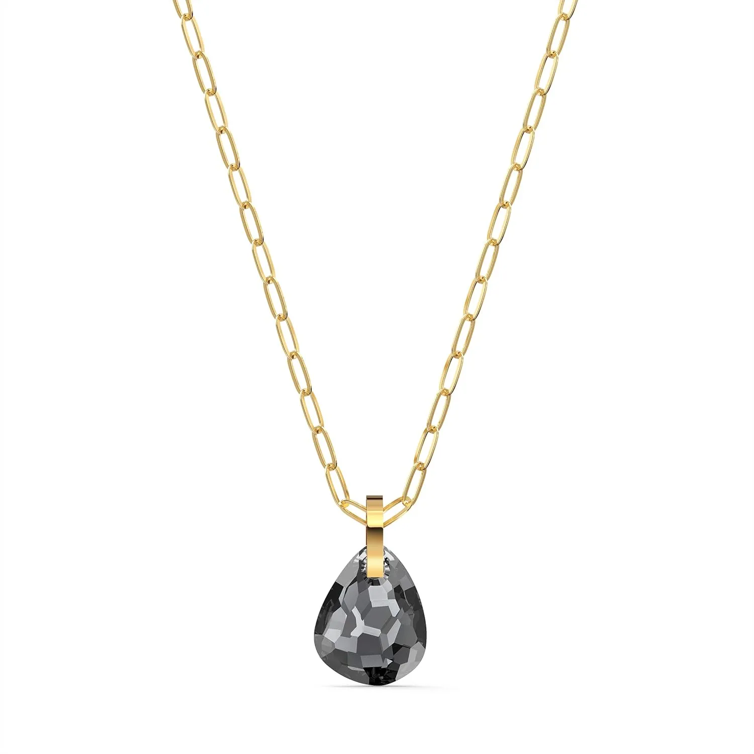 SWAROVSKI Women's T Bar Pear-Shaped Jewelry Collection, Grey Crystals